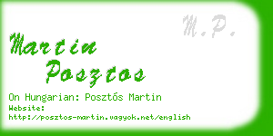 martin posztos business card